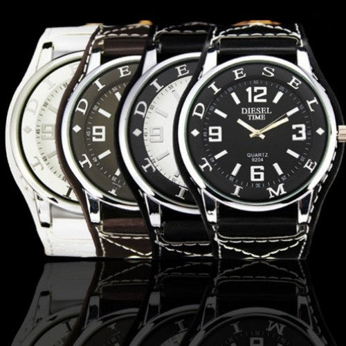 Artificial Leather Dial Men's Watch Quartz Watches Perfect Gift Elegant Unique Design